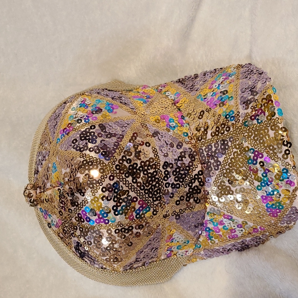 New without tags multicolored sequin hat